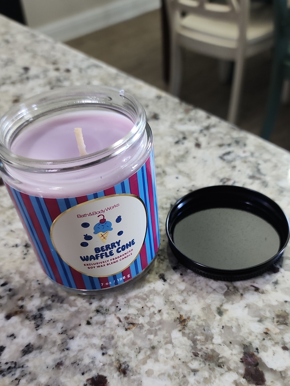 Bath & Body Works Berry Waffle Cone Scented Candle - Light Purple